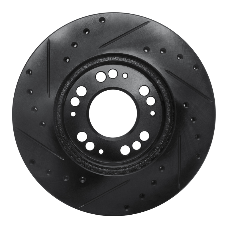 Dodge STEALTH Brake Rotor (1) - Front Right - R1 Concepts - Drilled & Slotted - Black - `91-`04